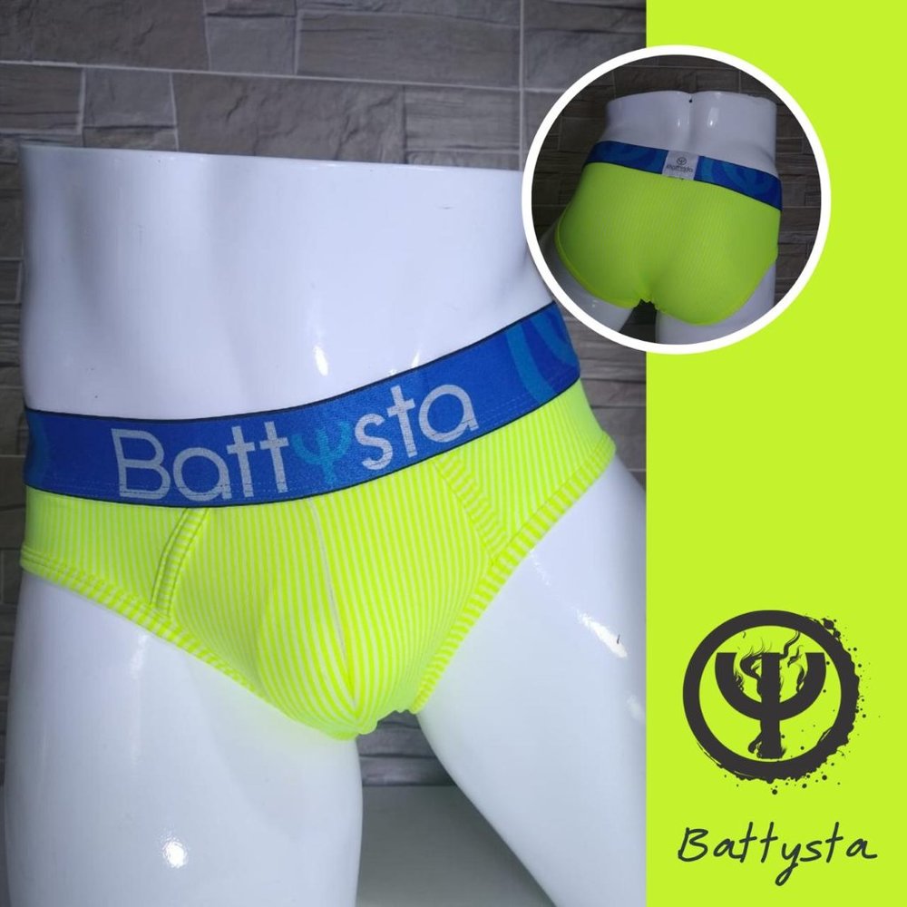YELLOW STRIPE MEN'S BRIEF UNDERWEAR